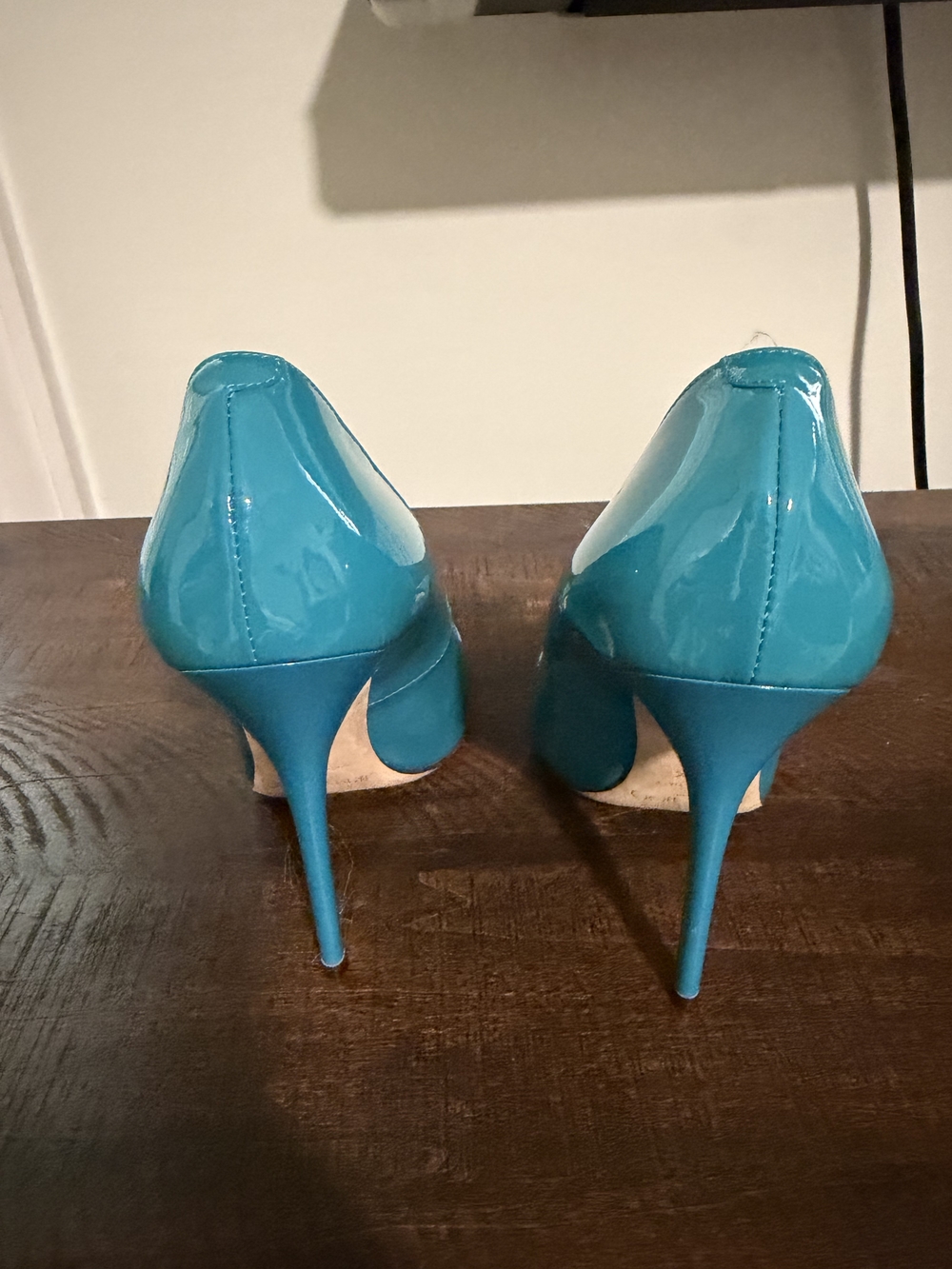 Jimmy Choo Teal Patent Stiletto Pumps - Women's High Heels